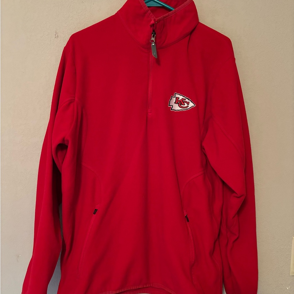 Antigua KC Chiefs Vibrant Red Fleece Jacket  Size Large Mens